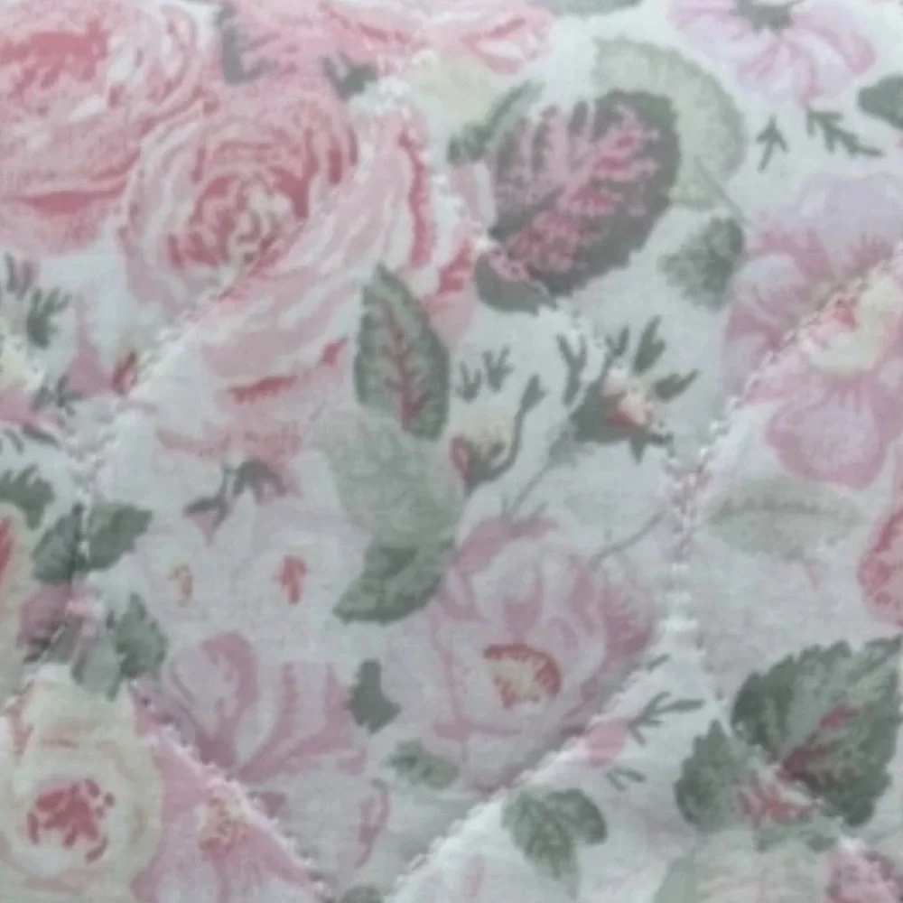 Laura Ashley Pink and Multicolor Floral King Cotton Quilt Set 104”x96”